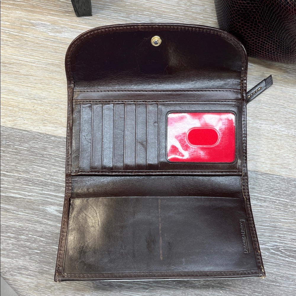Dooney & Bourke Dark Brown Lizard-Embossed Satchel with Matching Wallet - Picture 12 of 13